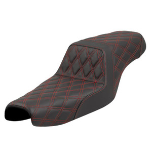 Saddlemen Step-Up Front & Rear Lattice Stitch Colored Stitch Seat - Harley-Davidson Sportster 3.3 Gal Tank/Forty-Eight (2004-2022)