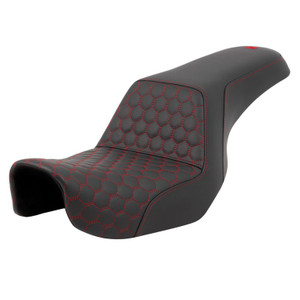Saddlemen Step-Up Honeycomb Stitch Colored Stitch Seat - Harley-Davidson FXD/FXDWG/FLD Dyna (2006-2017)