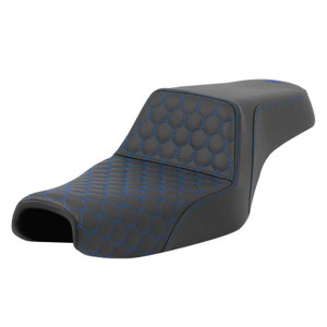 Saddlemen Step-Up Honeycomb Stitch Colored Stitch Seat - Harley-Davidson Sportster 3.3 Gal Tank/Forty-Eight (2004-2022)
