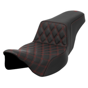 Saddlemen Step-Up Front Lattice Stitch Extended Reach Colored Stitch Seat - Harley-Davidson FLHR/FLHT/FLHX/FLTR Touring (2008-2024)
