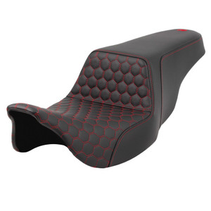 Saddlemen Step-Up Honeycomb Stitch Extended Reach Colored Stitch Seat - Harley-Davidson FLHR/FLHT/FLHX/FLTR Touring (2008-2025)