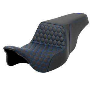 Saddlemen Step-Up Honeycomb Stitch Colored Stitch Seat - Harley-Davidson FLHR/FLHT/FLHX/FLTR Touring (2008-2025)