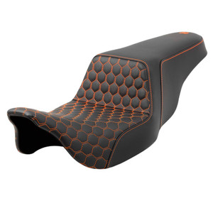 Saddlemen Step-Up Honeycomb Stitch Colored Stitch Seat - Harley-Davidson FLHR/FLHT/FLHX/FLTR Touring (2008-2025)