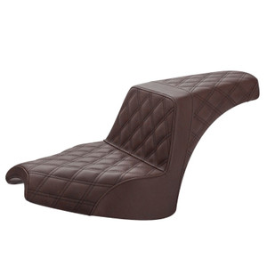 Saddlemen Step-Up Brown Front & Rear Lattice Stitch Seat - Indian Chief/Super Chief/Sport Chief (2022-2026)