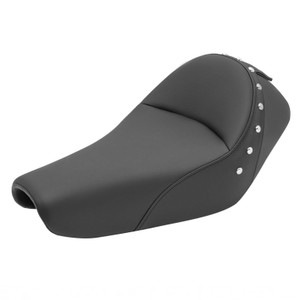 Saddlemen Renegade Heels Down Solo Seat with Chrome Studs and Driver's Backrest - Harley-Davidson Sportster 3.3 Gal Tank/Forty-Eight (2004-2022)