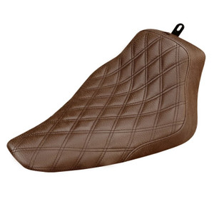 Saddlemen Renegade Brown Lattice Stitch Solo Seat - Harley-Davidson FXS Blackline/FLS Softail Slim/FLSS Softail Slim S (2011-2017)