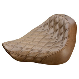 Saddlemen Renegade Brown Lattice Stitch Solo Seat - Harley-Davidson Fat Boy FLFB/FLFBS/Breakout (2018-2026)